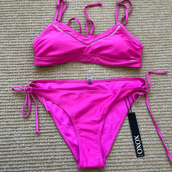 ❌ SOLD XOXO Womens Pink Guava Size XL 2pc Bikini Style XS242 Y2K NWT - Picture 1 of 9